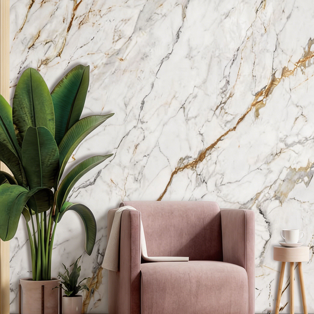 High Gloss Artificial Marble PVC UV Sheet Decorative Wall Panel