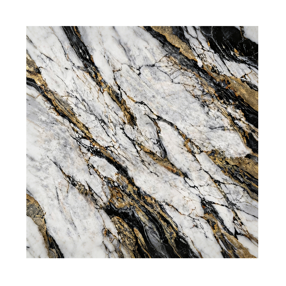 Golden Vein Marble Effect PVC UV Sheet Modern Wall Decoration