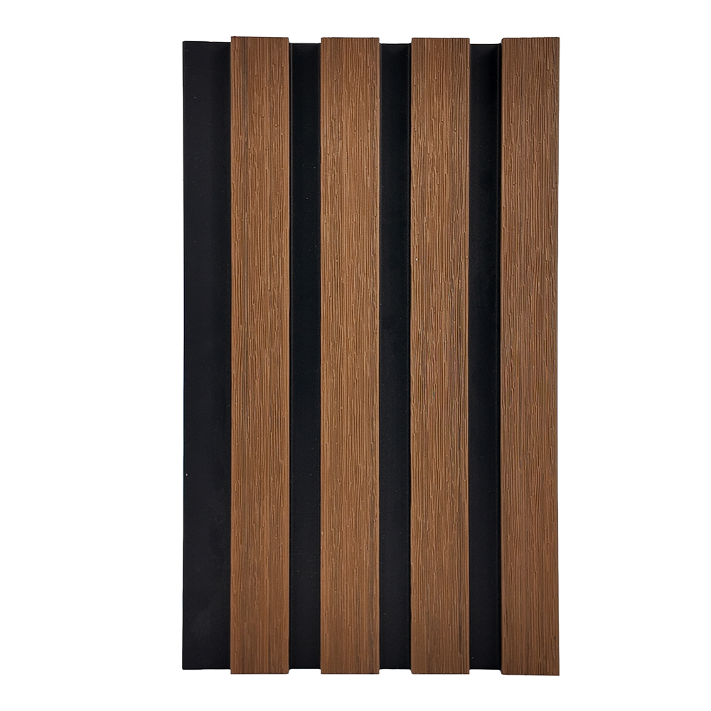 Composite Wood Grain Outdoor Fluted PE Wall Panel Facade Cladding