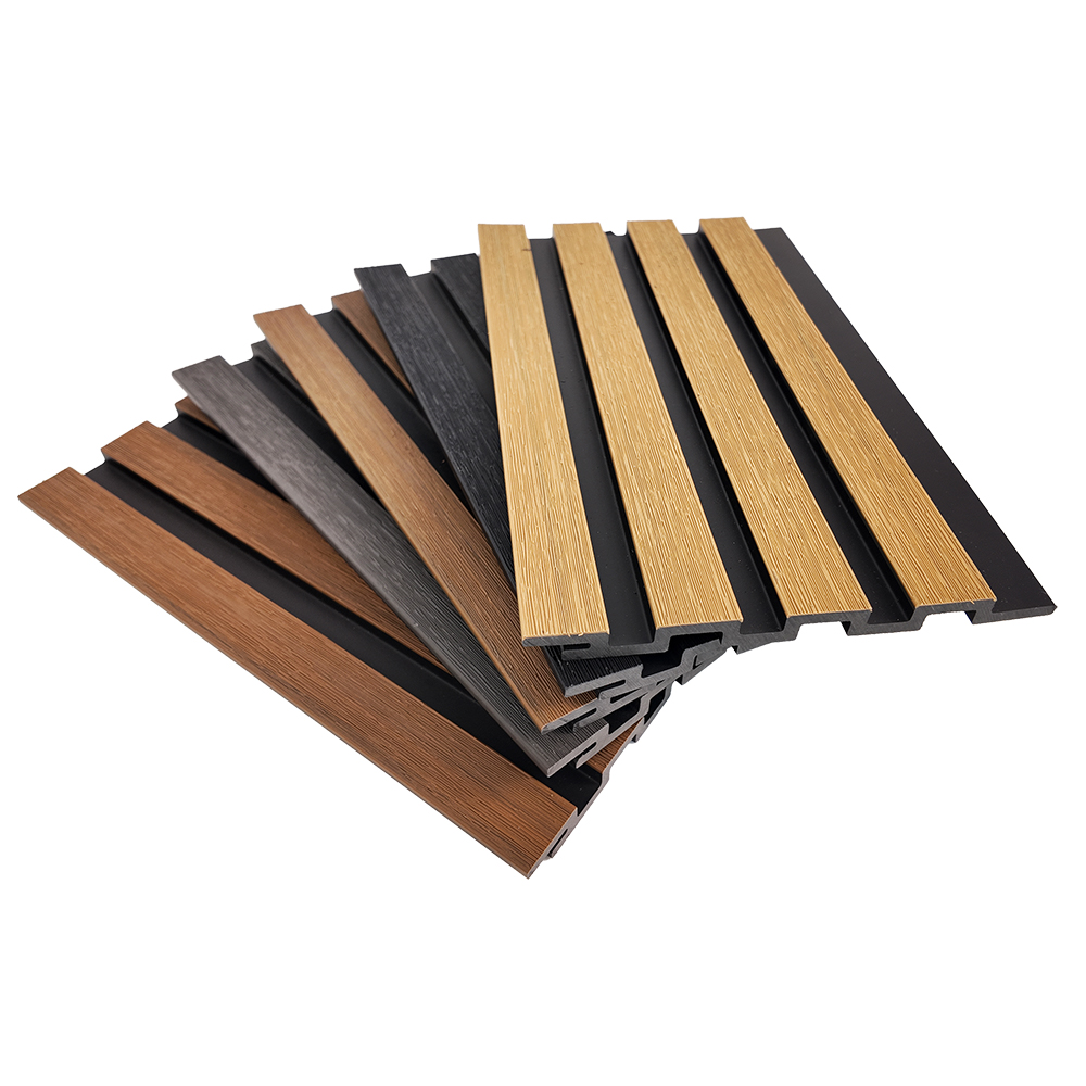 Composite Wood Grain Outdoor Fluted PE Wall Panel Facade Cladding