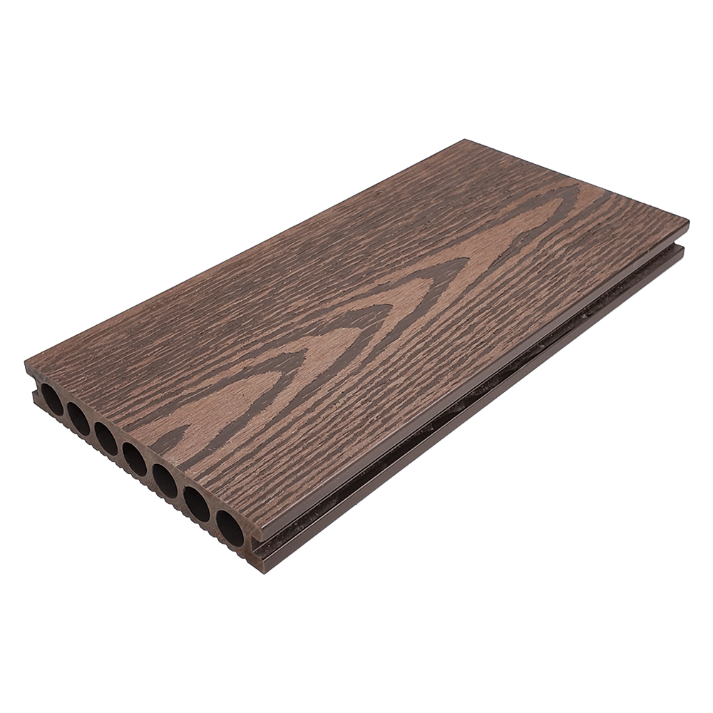 Round Hole PE Outdoor Decking Anti-Slip HDPE Composite Wood Flooring