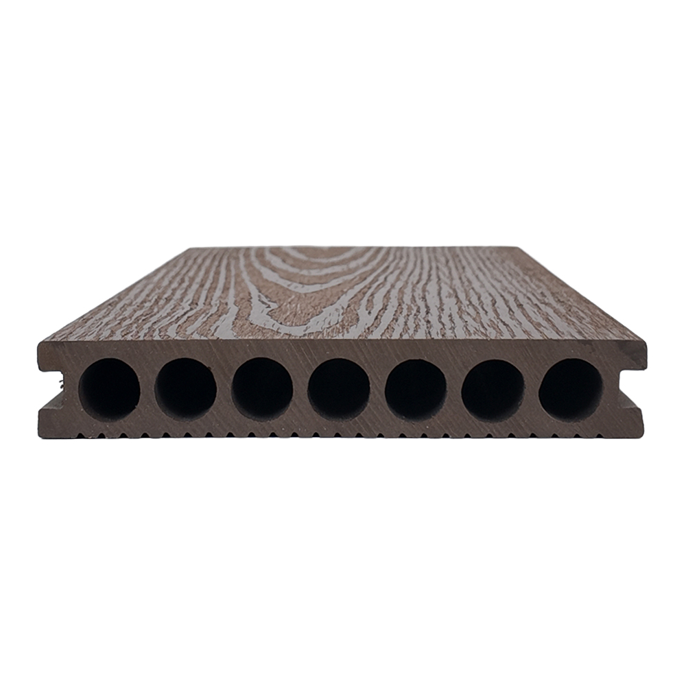 Round Hole PE Outdoor Decking Anti-Slip HDPE Composite Wood Flooring