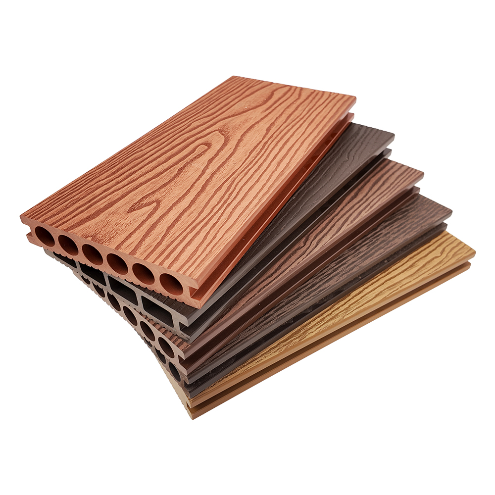 Round Hole PE Outdoor Decking Anti-Slip HDPE Composite Wood Flooring