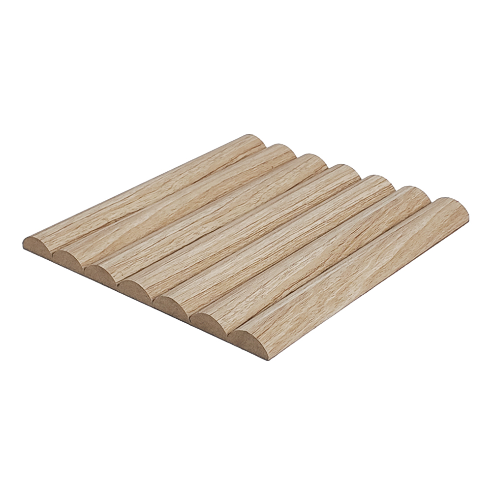 Half-Round Rollable Fluted Wood Panel Flexible Curved Accent Wall Board