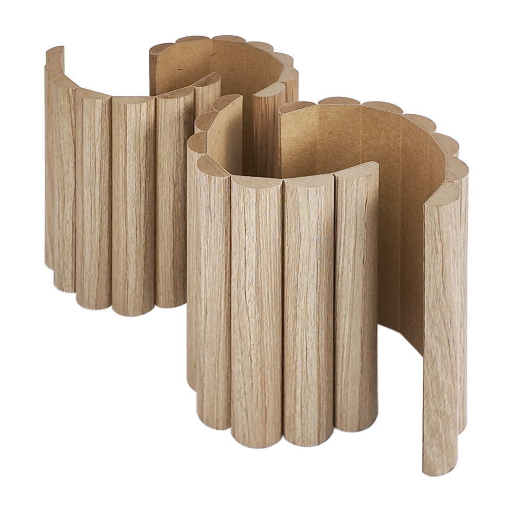 Half-Round Rollable Fluted Wood Panel Flexible Curved Accent Wall Board