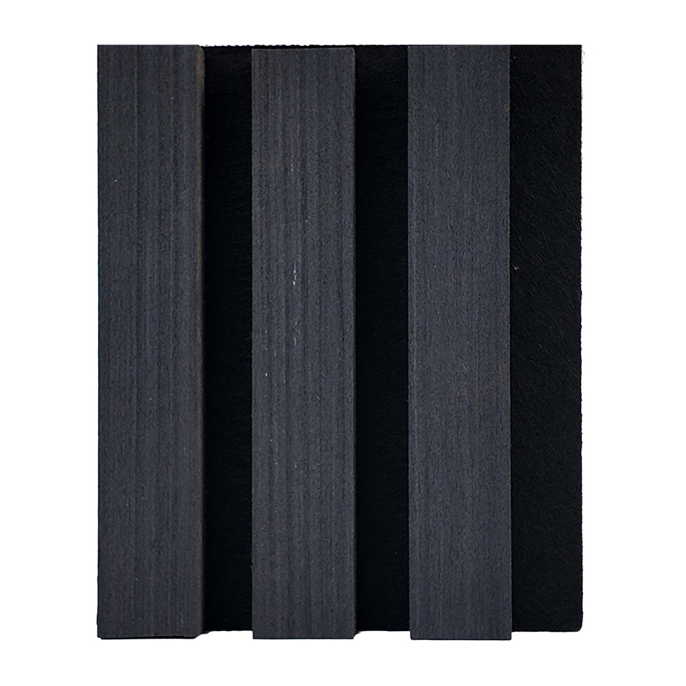 Black Core MDF Acoustic Slat Wall Panels (Single-Sided Veneer)