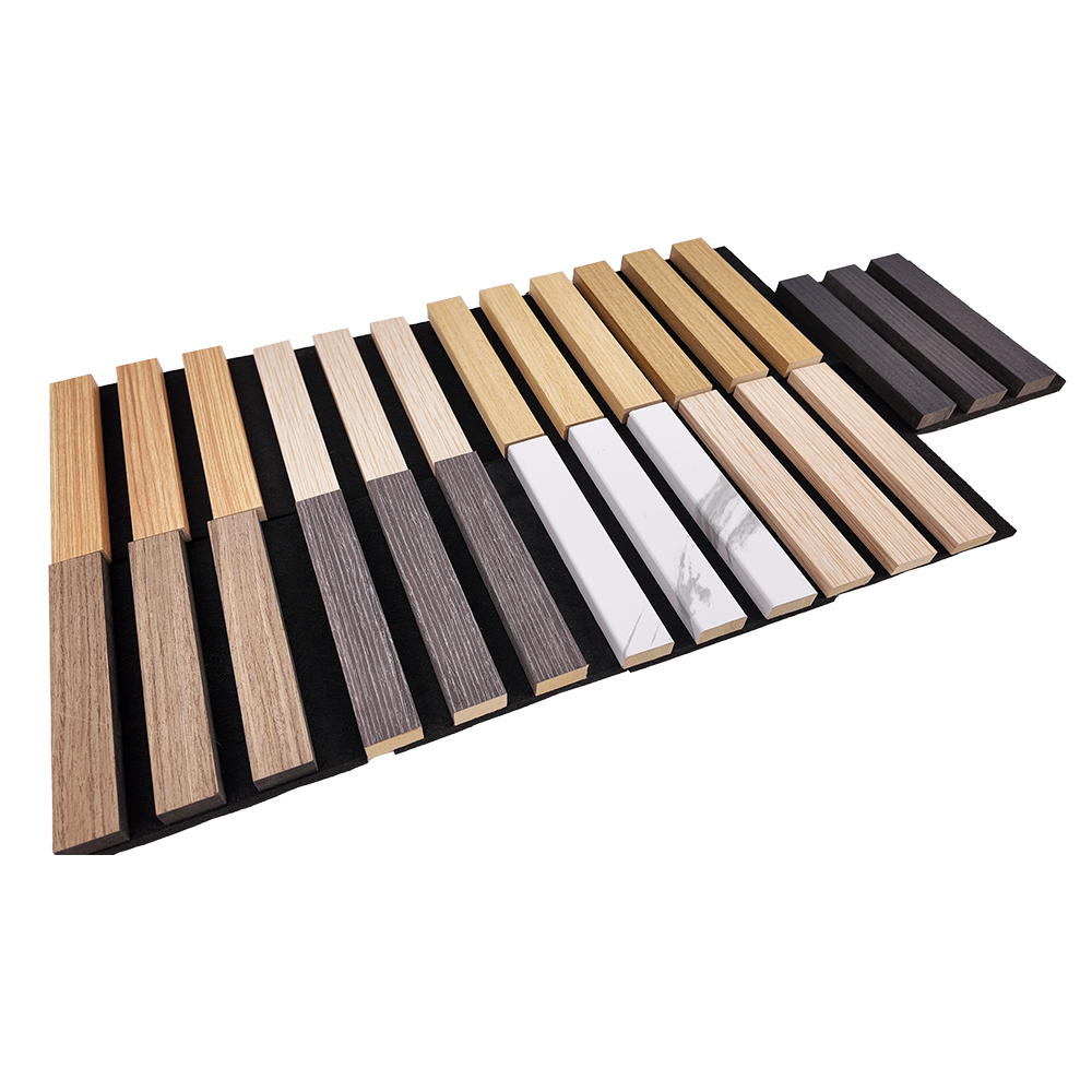 Black Core MDF Acoustic Slat Wall Panels (Single-Sided Veneer)