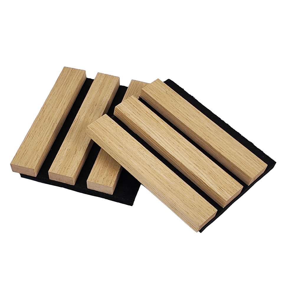 Thin Yellow Core MDF Acoustic Slat Panels (3-Side Veneer Lamination)