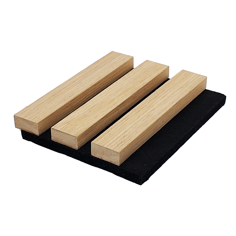 Thin Yellow Core MDF Acoustic Slat Panels (3-Side Veneer Lamination)