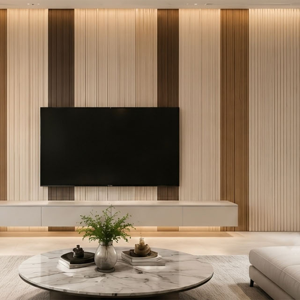 50mm Half-Round Curved WPC Timber Slat Column Panel