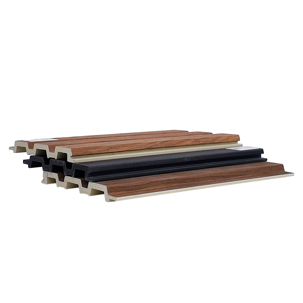 120mm Dual-Slot WPC Fluted Wall Panel Timber Look Slat