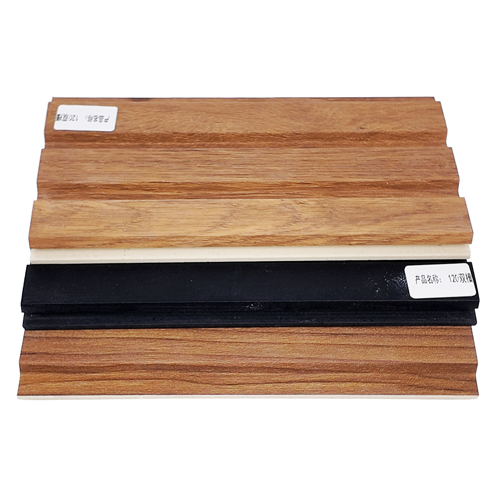 120mm Dual-Slot WPC Fluted Wall Panel Timber Look Slat
